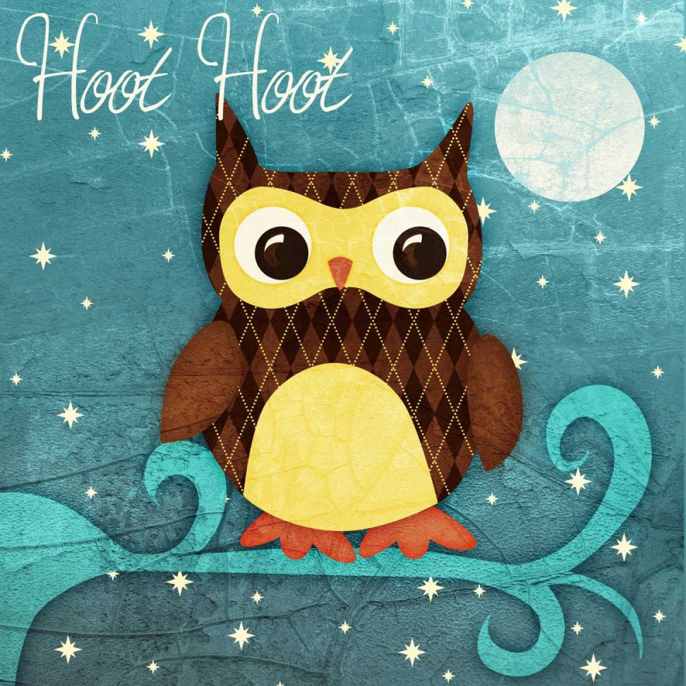 Wall art: Hoot Hoot Border I, by SD Graphics Studio