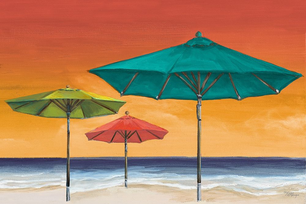 Wall Art Painting id:207089, Name: Tropical Umbrellas II, Artist: Hakimipour, Tiffany