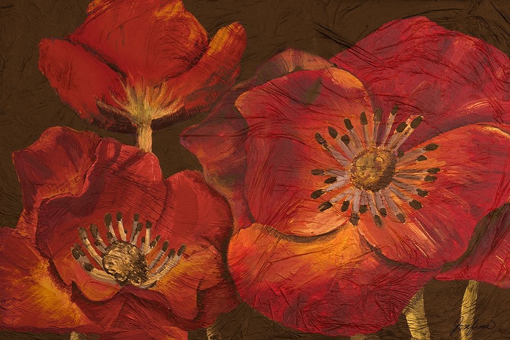 Wall Art Painting id:207093, Name: Dazzling Poppies, Artist: Josefina