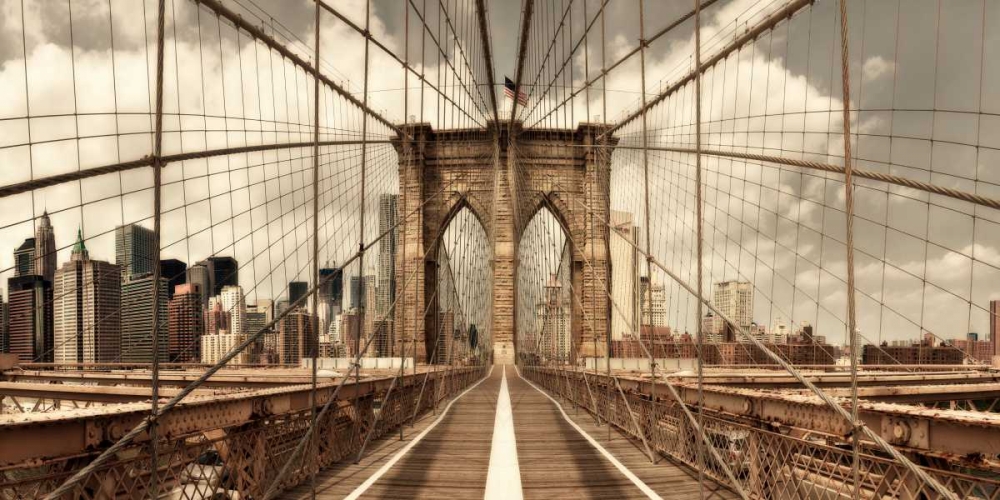 Art Print: Brooklyn Bridge (sepia)