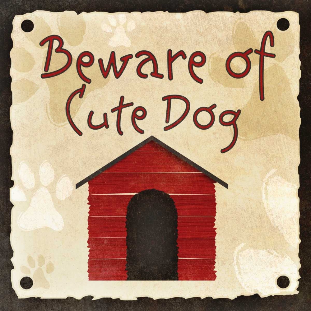 Wall Art Painting id:51844, Name: Beware of Cute Dog, Artist: SD Graphics Studio