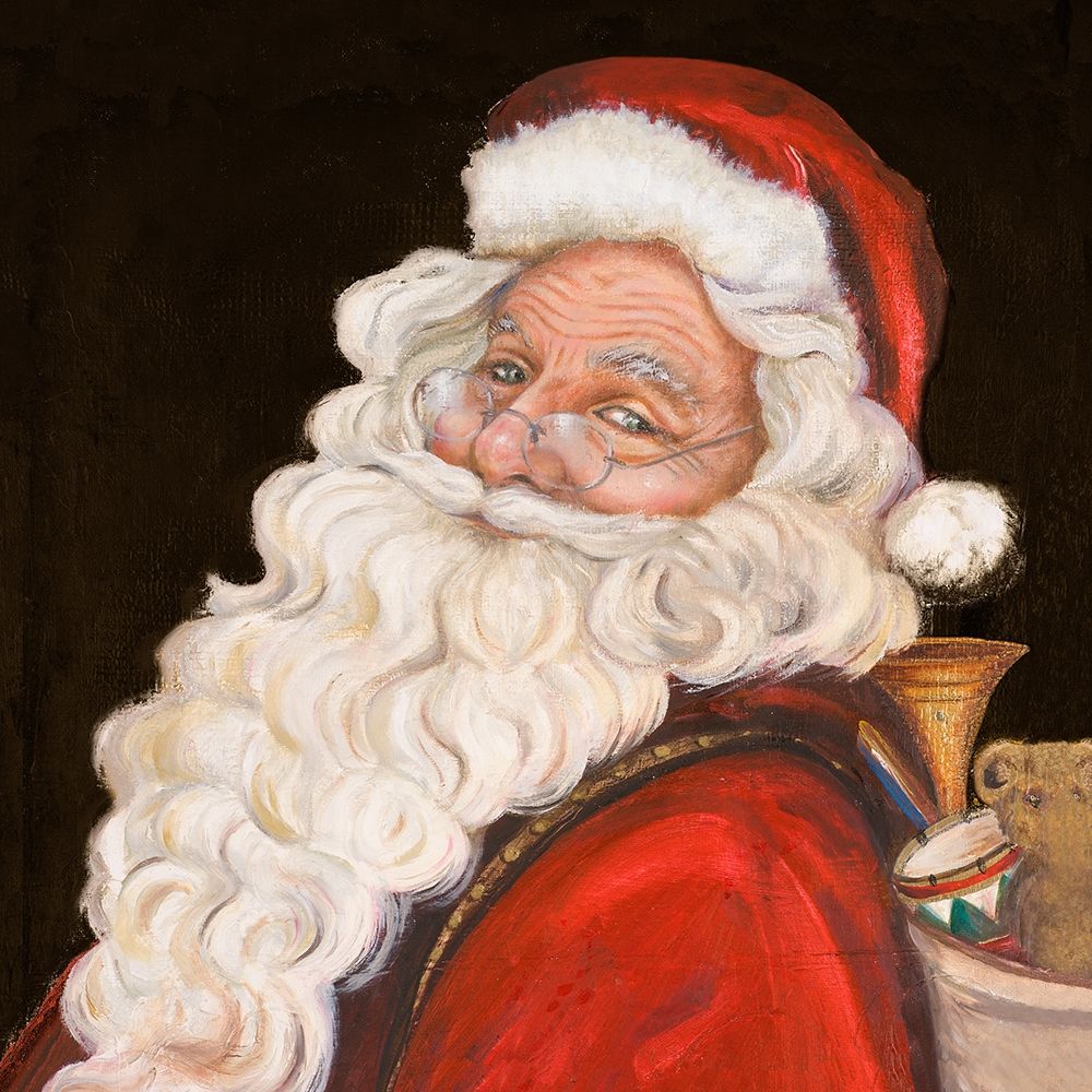 Wall Art Painting id:382310, Name: Smiling Santa, Artist: Pinto, Patricia
