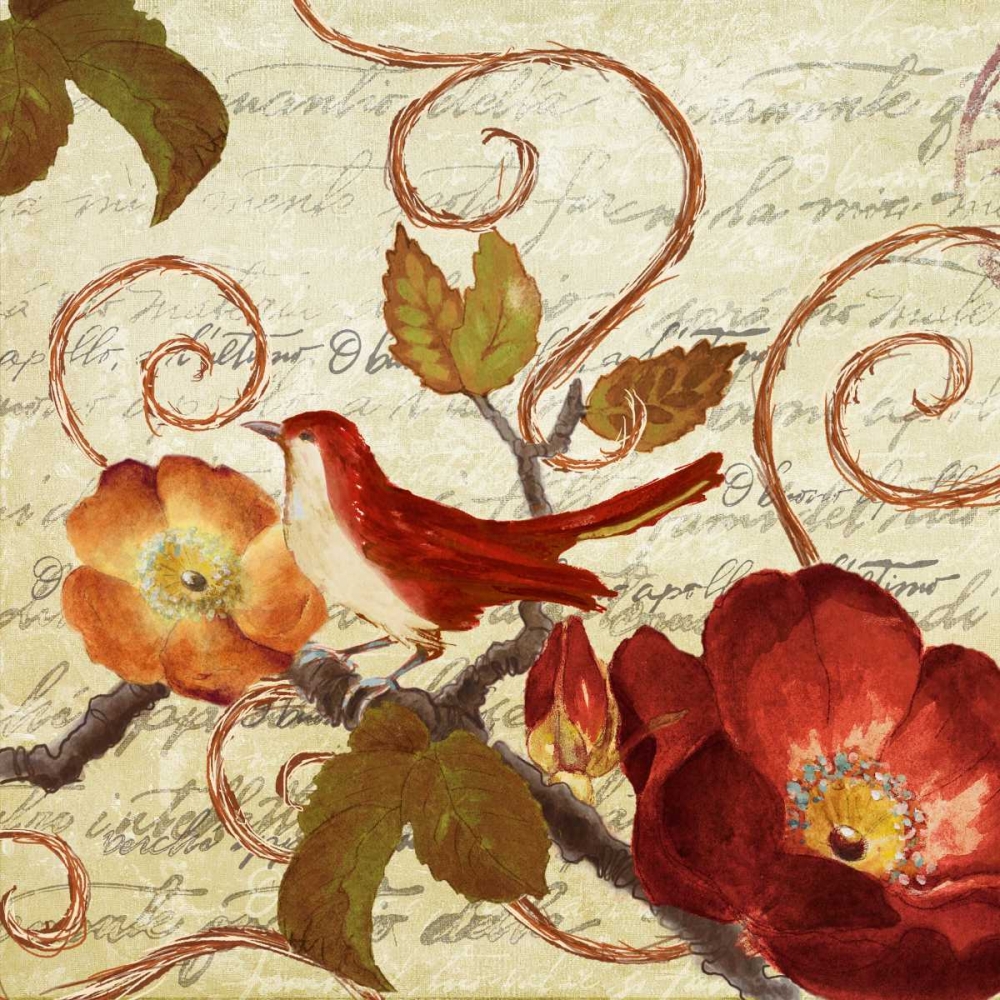 Art Print: Avian on Red I