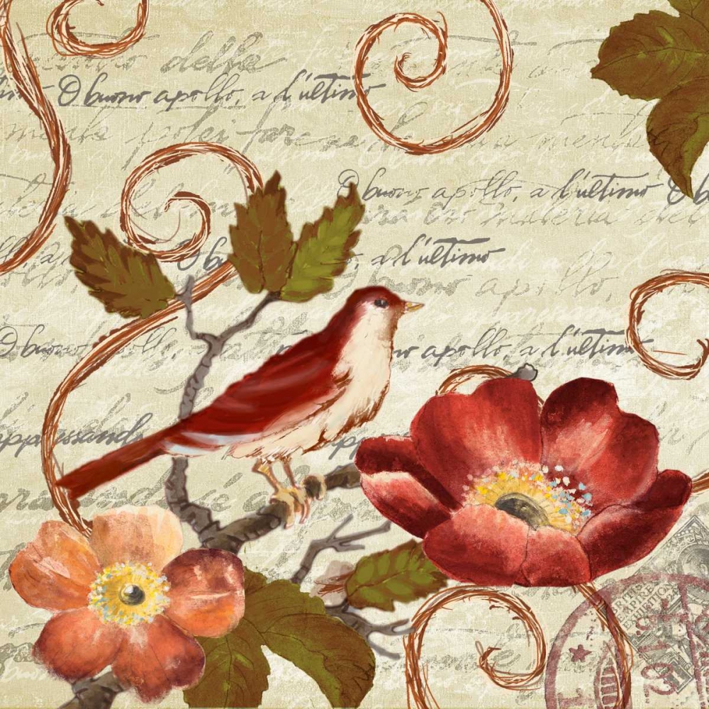 Art Print: Avian on Red II