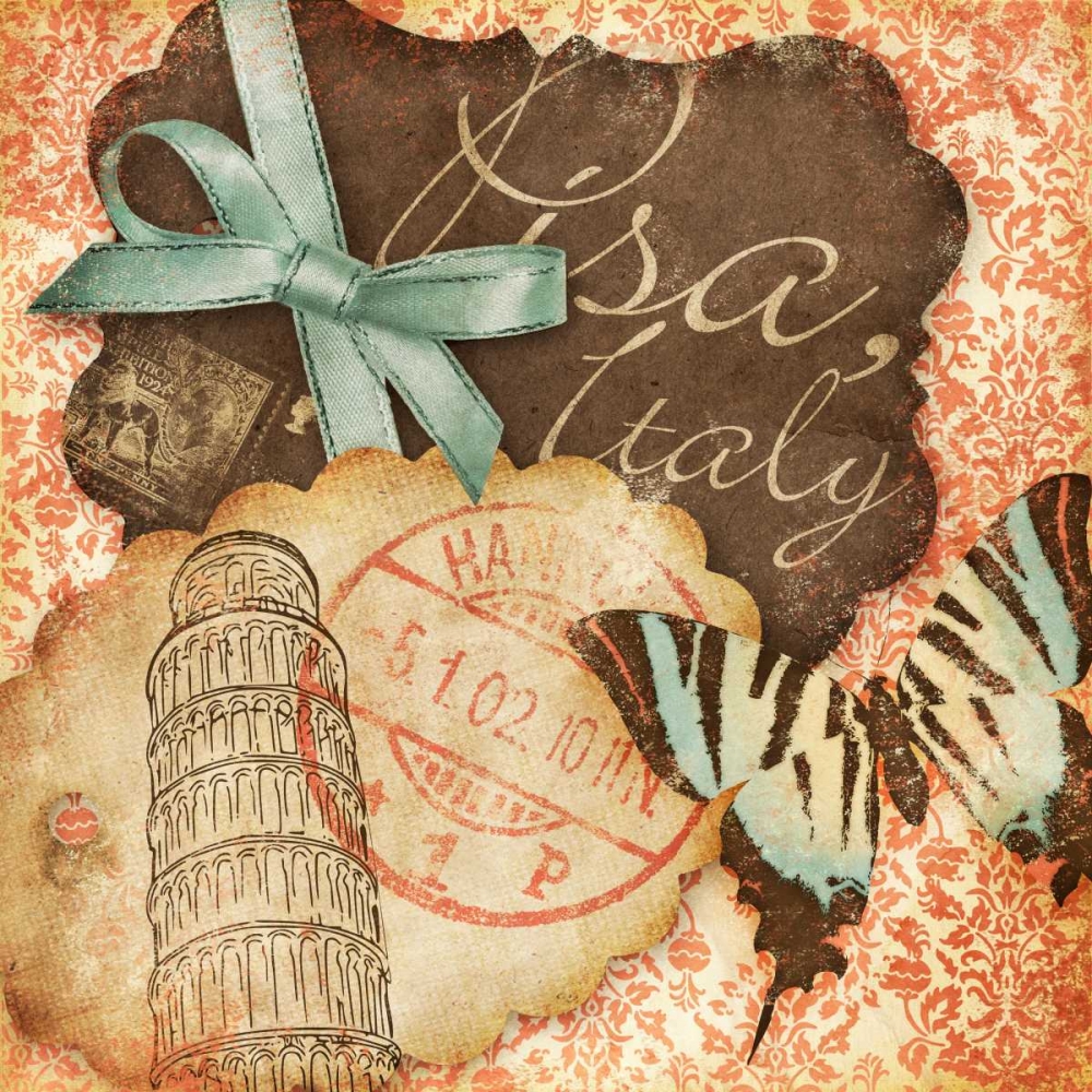 Wall art: Vintage Travels II, by SD Graphics Studio