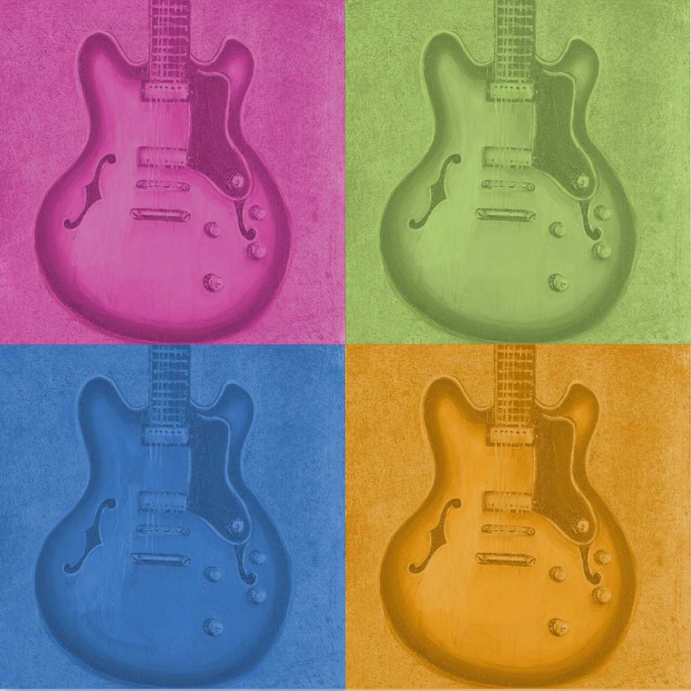 Wall Art Painting id:47445, Name: Colorful Guitar Pack, Artist: Hakimipour, Tiffany