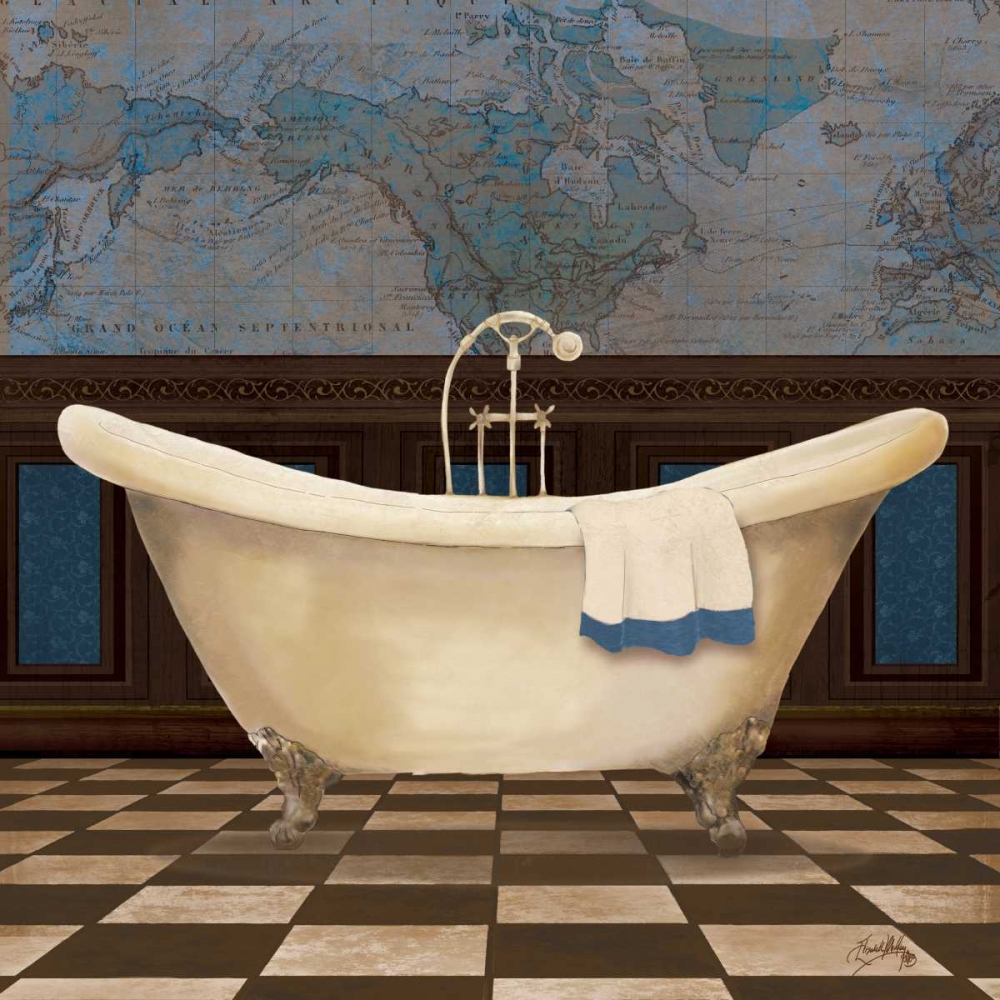Wall Art Painting id:32443, Name: Blue Historic Bath I, Artist: Medley, Elizabeth