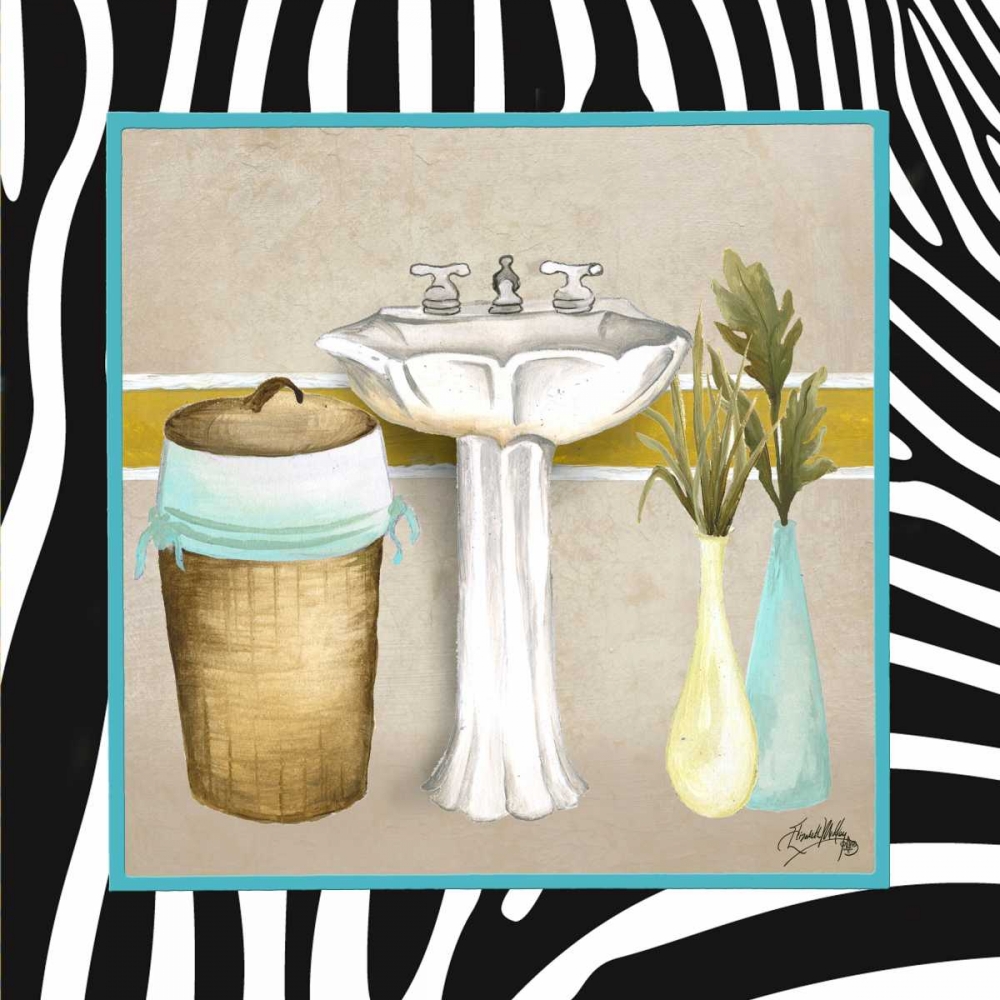 Wall Art Painting id:51827, Name: Zebra Bath II, Artist: Medley, Elizabeth