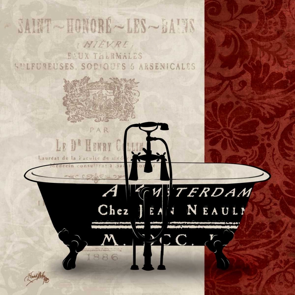 Wall Art Painting id:32510, Name: Red and Black Bath Tub II, Artist: Medley, Elizabeth