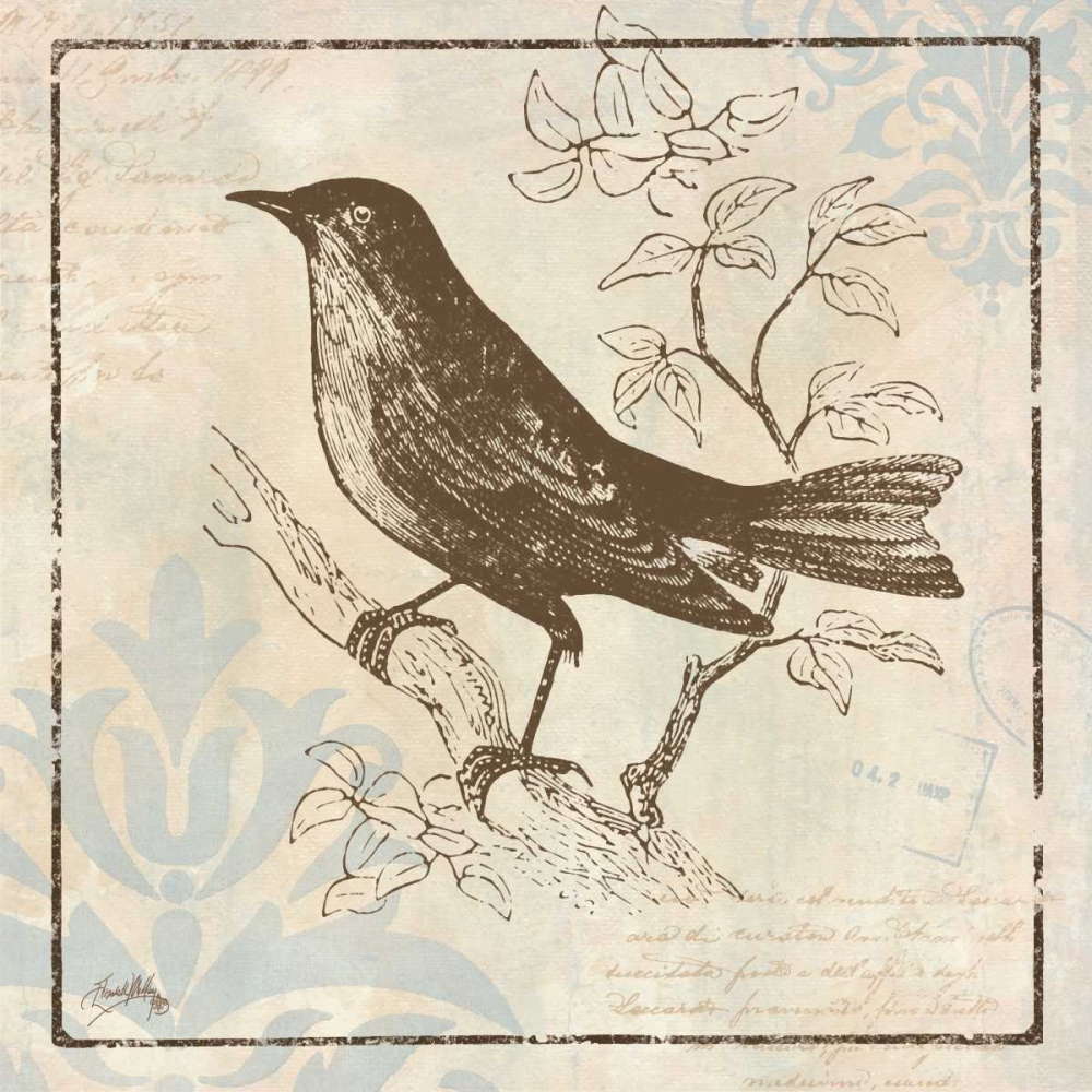 Wall Art Painting id:51828, Name: Bird Woodcut II, Artist: Medley, Elizabeth