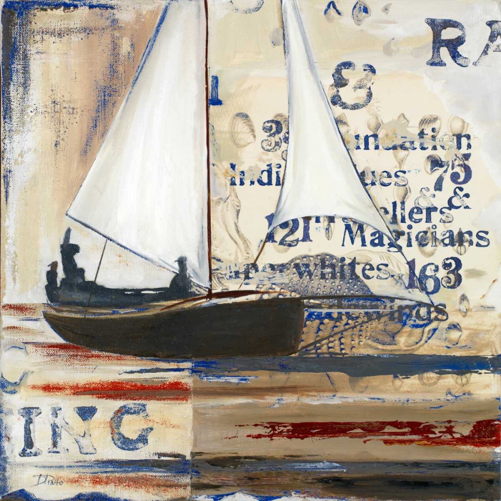 Art Print: Blue Sailing Race I