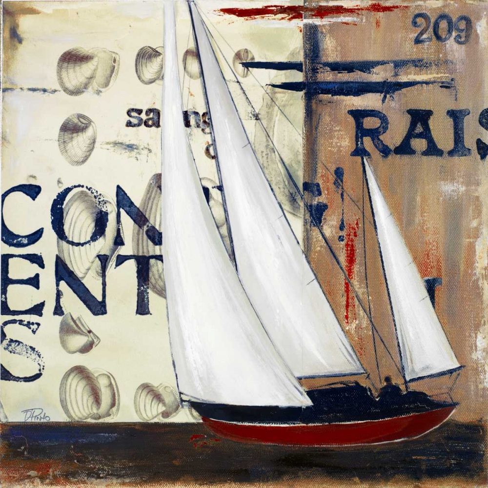 Art Print: Blue Sailing Race II