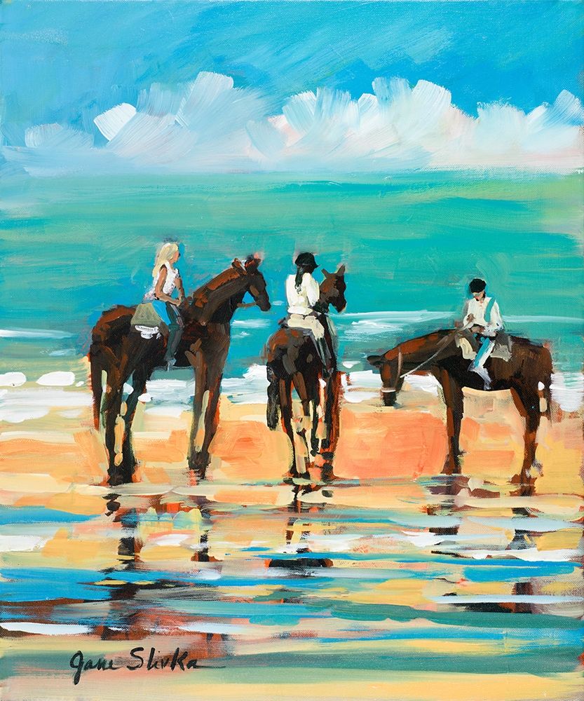 Wall art: Horses on the Beach, by Slivka, Jane