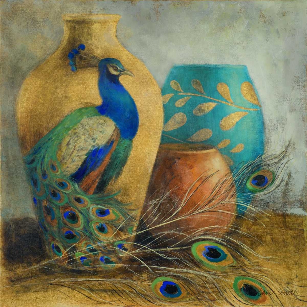 Wall Art Painting id:31892, Name: Peacock Vessels I, Artist: Loreth, Lanie
