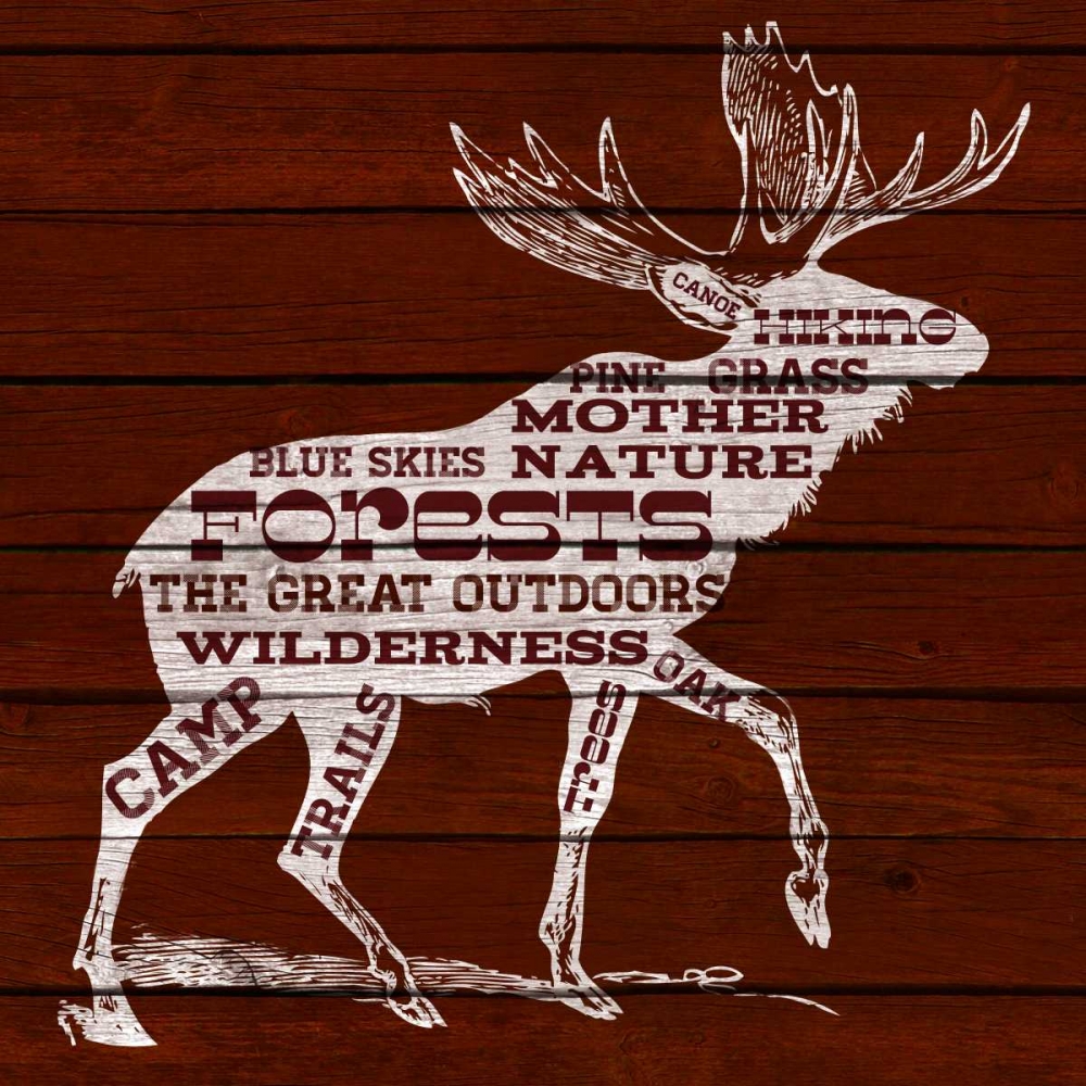 Wall Art Painting id:24231, Name: Moose Text, Artist: SD Graphics Studio