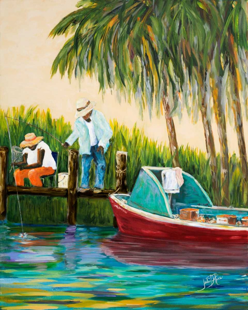 Wall art: Dock Fishing, by DeRice, Julie