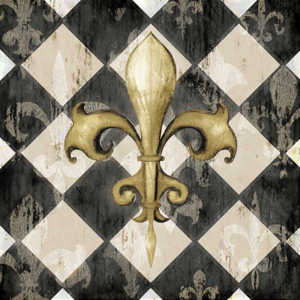Wall Art Painting id:24373, Name: Black Diamond Fleur de Lys II, Artist: Edwins, Hugo