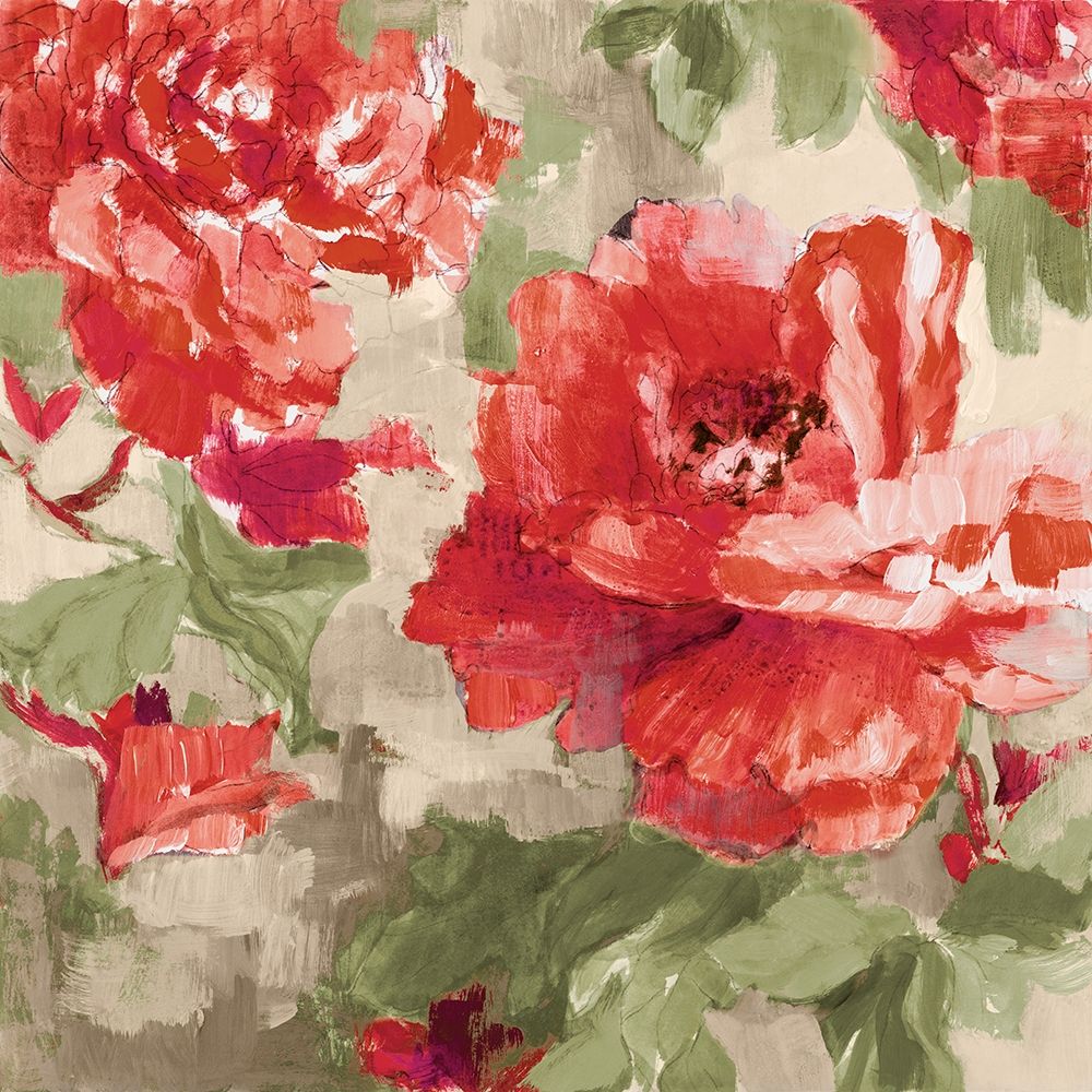 Wall art: Red Modern Peonies I, by Loreth, Lanie