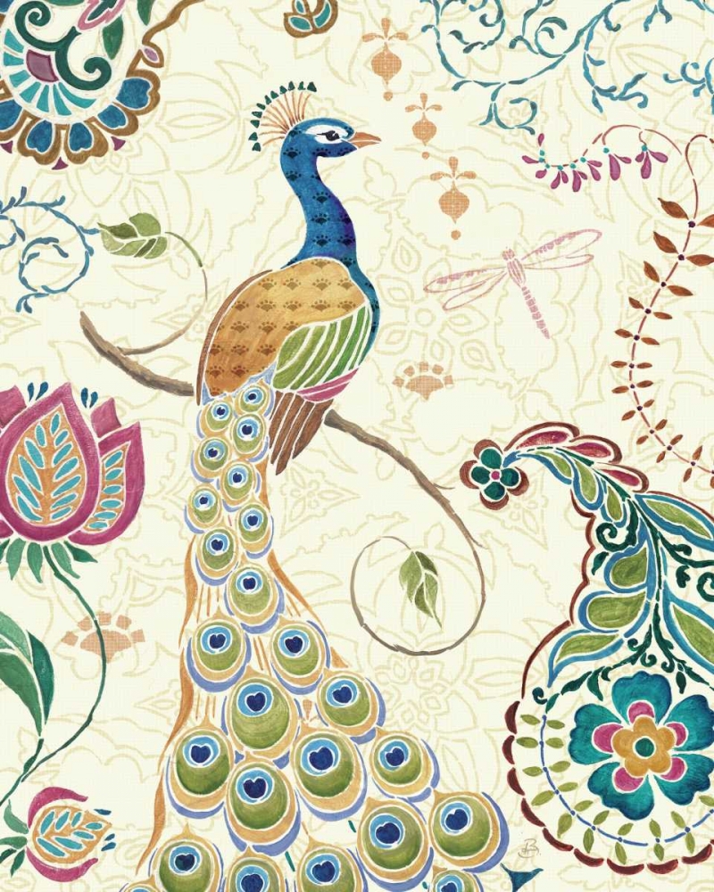 Wall Art Painting id:33373, Name: Peacock Fantasy II, Artist: Brissonnet, Daphne