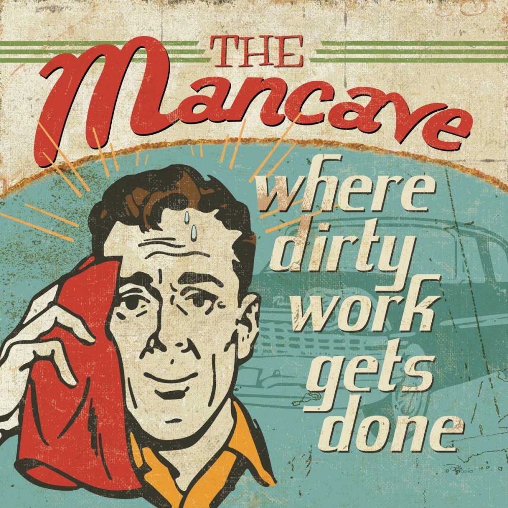 Wall art: Mancave III - Where Dirty Work Gets Done, by Pela Studio