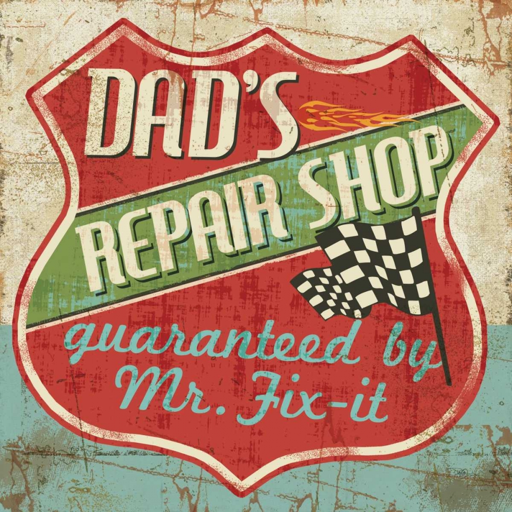 Wall art: Mancace IV -  Dads Repair Shop, by Pela Studio