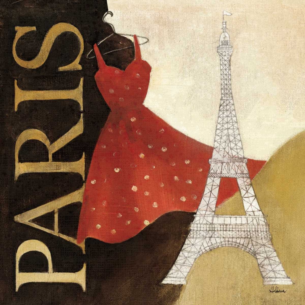 Wall Art Painting id:17757, Name: Paris Dress - A Day in the City, Artist: Hristova, Albena