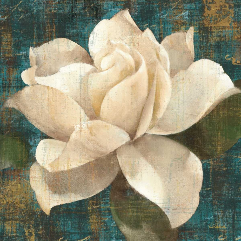Wall Art Painting id:17479, Name: Gardenia Blossom Turquoise, Artist: Hristova, Albena
