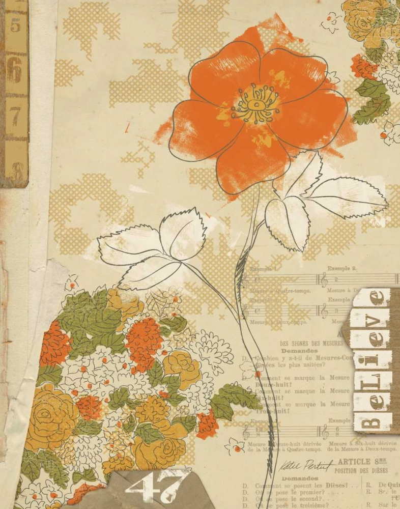 Wall Art Painting id:17655, Name: Collaged Botanicals I, Artist: Pertiet, Katie