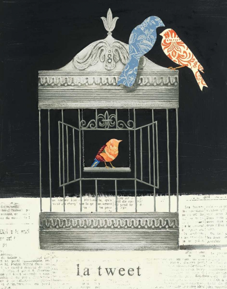 Wall Art Painting id:17396, Name: La Tweet, Artist: Adams, Emily