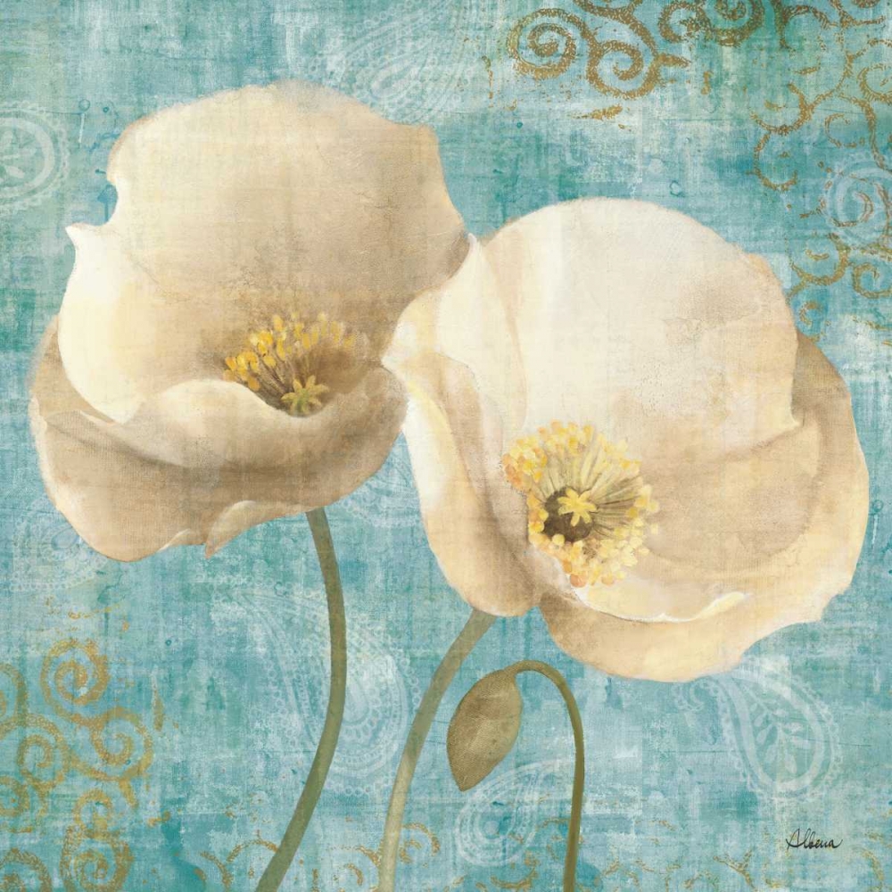 Wall Art Painting id:17726, Name: Poppies on Paisley, Artist: Hristova, Albena