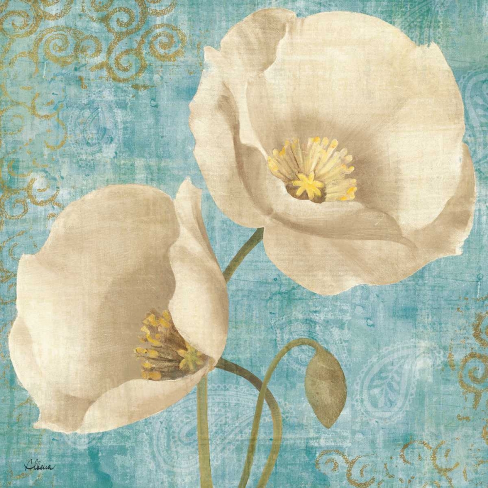 Wall Art Painting id:17727, Name: Rich Poppies on Paisley, Artist: Hristova, Albena