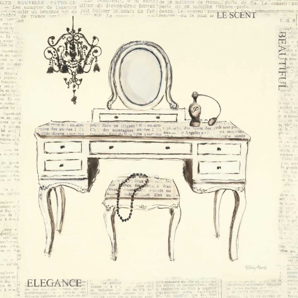 Art Print: Emilys Boudoir III Table