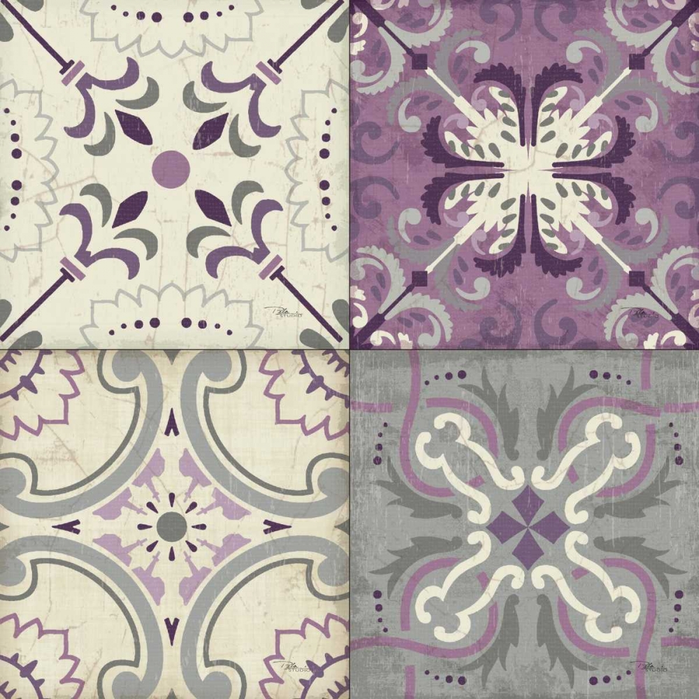 Wall Art Painting id:33730, Name: Lavender Glow Tiles, Artist: Pela Studio