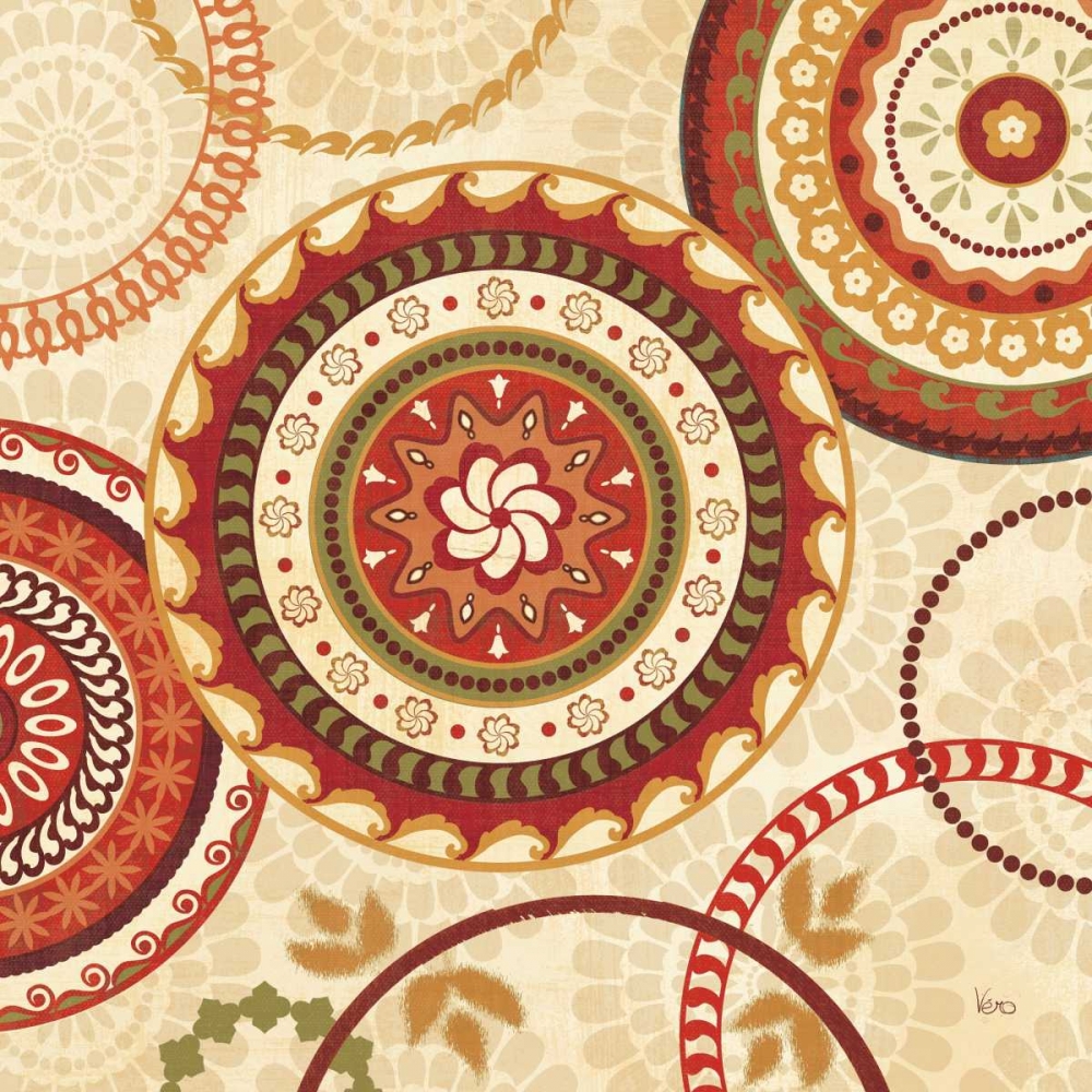 Wall Art Painting id:33758, Name: Owl Forest Suzani I, Artist: Charron, Veronique