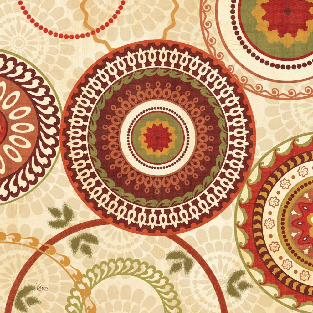 Wall Art Painting id:33759, Name: Owl Forest Suzani II, Artist: Charron, Veronique