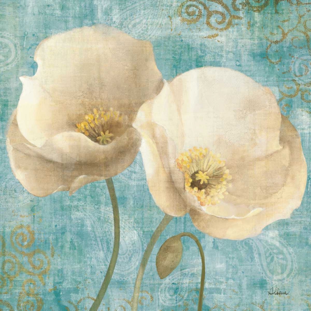 Wall Art Painting id:33884, Name: Poppies on Paisley, Artist: Hristova, Albena