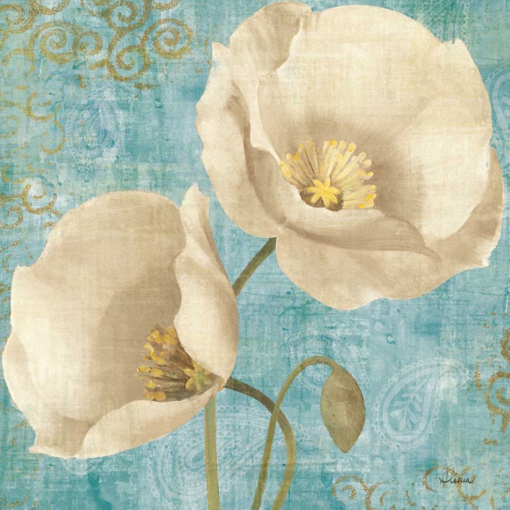 Wall Art Painting id:33885, Name: Rich Poppies on Paisley, Artist: Hristova, Albena