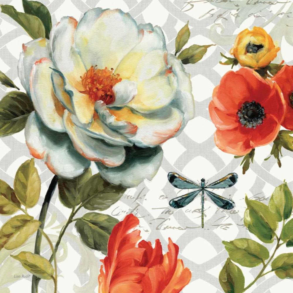 Wall Art Painting id:17259, Name: Floral Story II on Grey, Artist: Audit, Lisa
