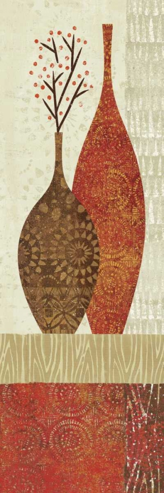 Wall Art Painting id:17407, Name: Spice Stripe Vessels Panel IV, Artist: Wild Apple Portfolio