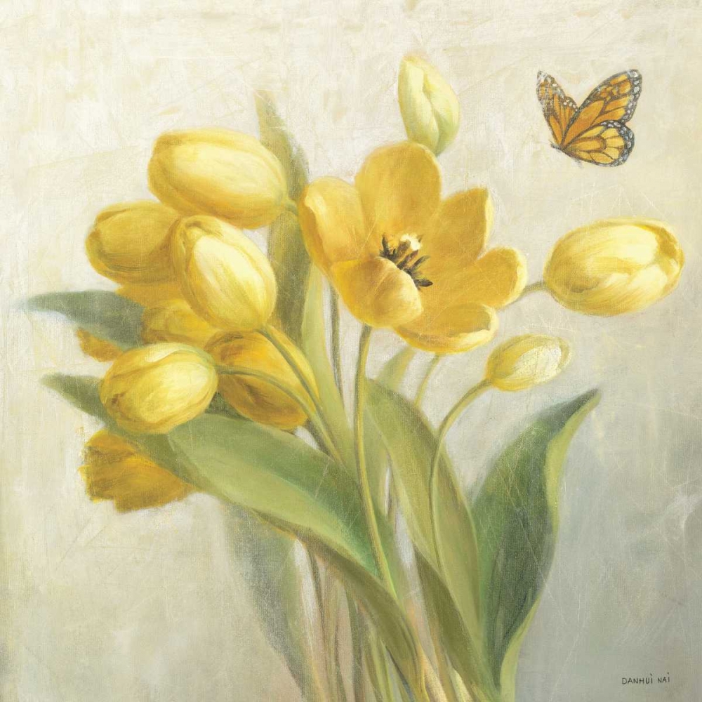Wall Art Painting id:17125, Name: Yellow French Tulips, Artist: Nai, Danhui