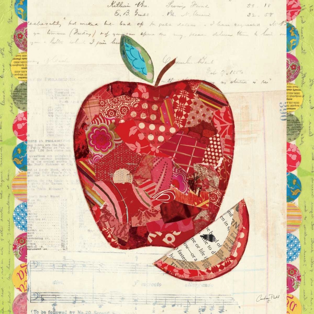 Wall Art Painting id:33897, Name: Fruit Collage I - Apple, Artist: Prahl, Courtney