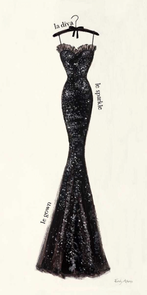 Wall Art Painting id:33900, Name: Couture Noir Original IV, Artist: Adams, Emily