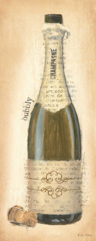 Art Print: Bubbly Champagne Bottle
