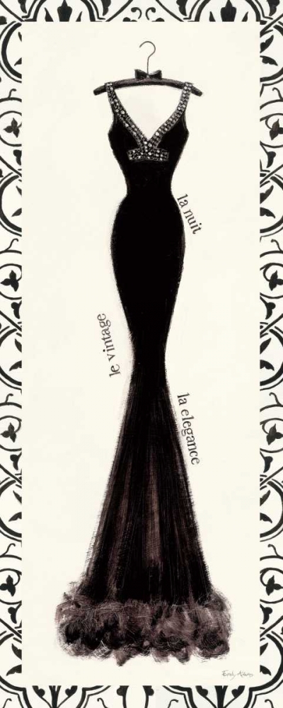 Art Print: Couture Noir Original I with Border