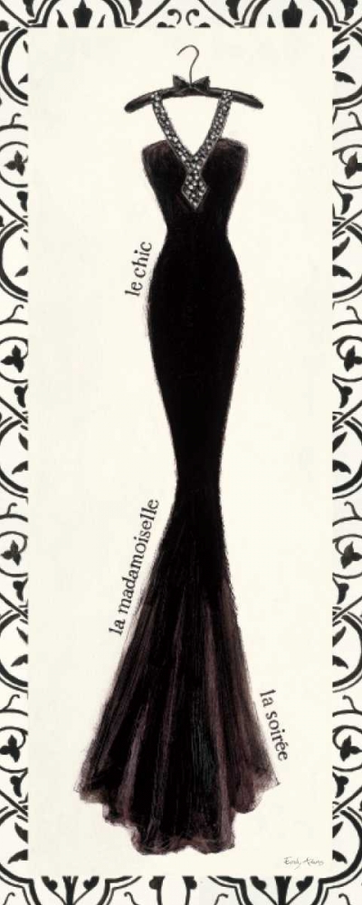 Art Print: Couture Noir Original III with Border