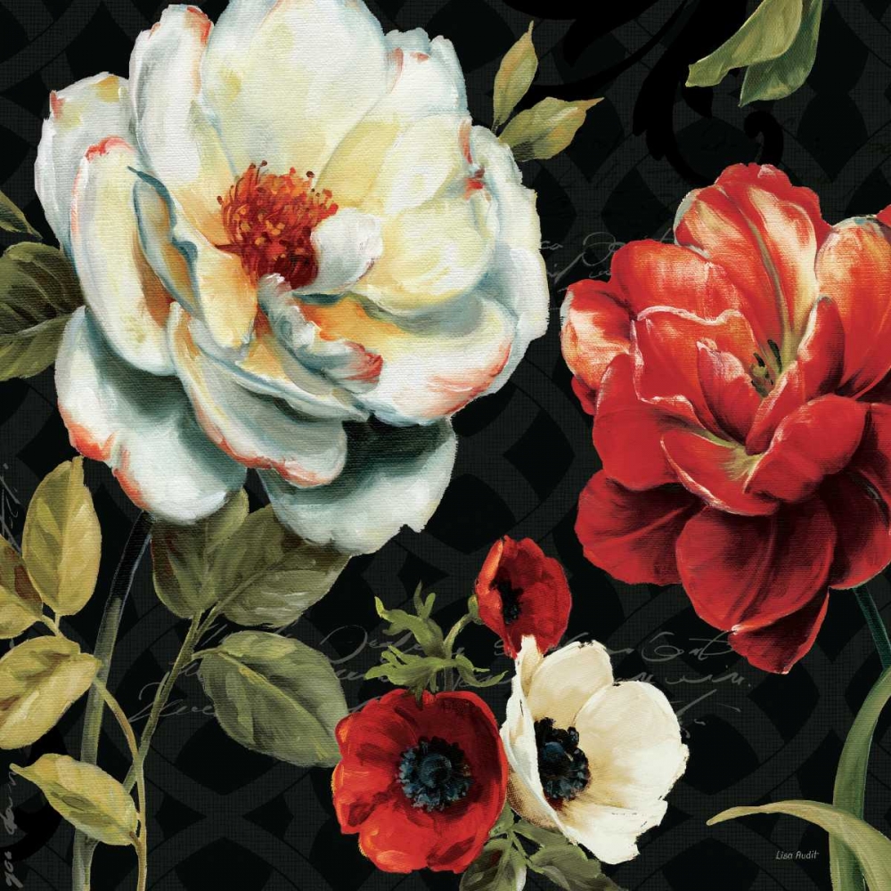 Wall Art Painting id:17261, Name: Floral Story IV on Black, Artist: Audit, Lisa