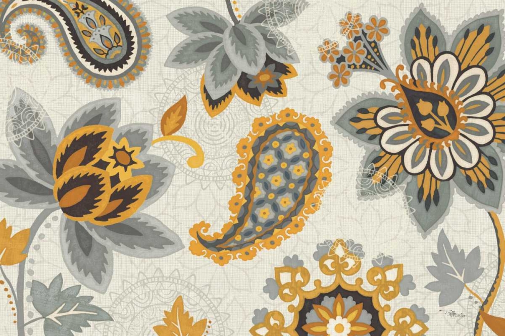Art Print: Decorative Nature I Yellow Gray Cream