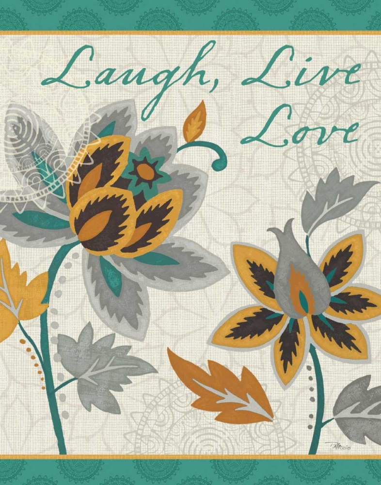 Art Print: Decorative Nature IV Turquoise and Cream