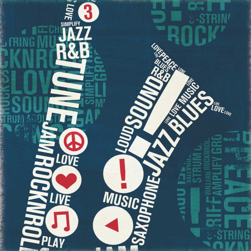 Wall art: Type Sax Square, by Mullan, Michael