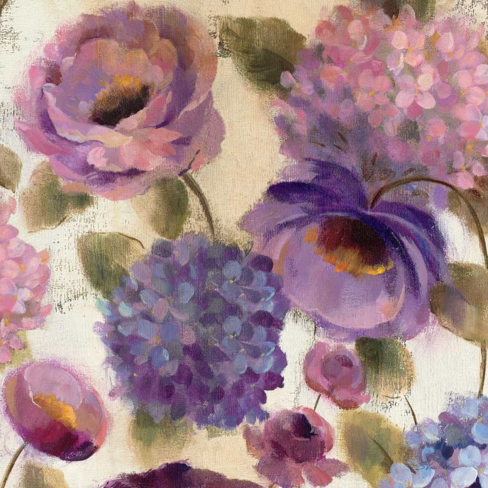 Wall Art Painting id:17393, Name: Blue and Purple Flower Song III, Artist: Vassileva, Silvia
